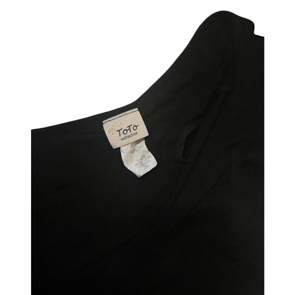 Y2K Toto Collection Black Crop Top Womens 3X Plus Size Cropped Asymmetrical - Picture 4 of 7